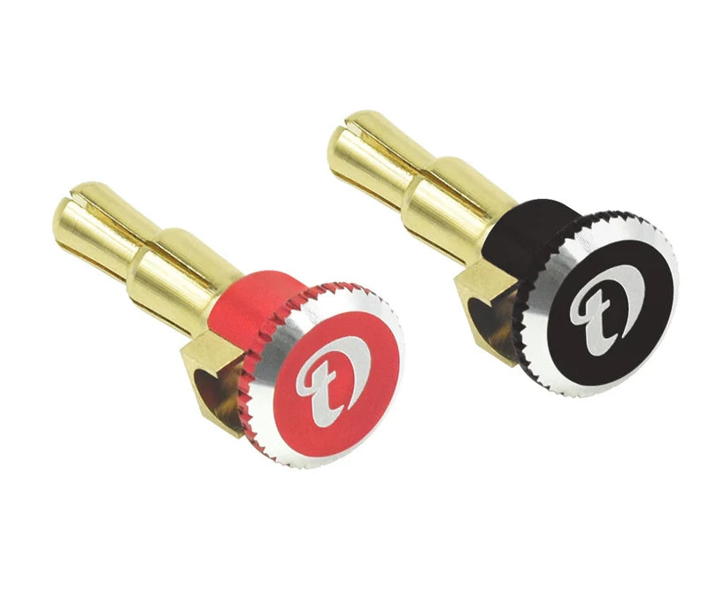 ProtonRC Lockdown Heatsink Bullet Plug Grips with 4to5mm Bullets (Black/Red)