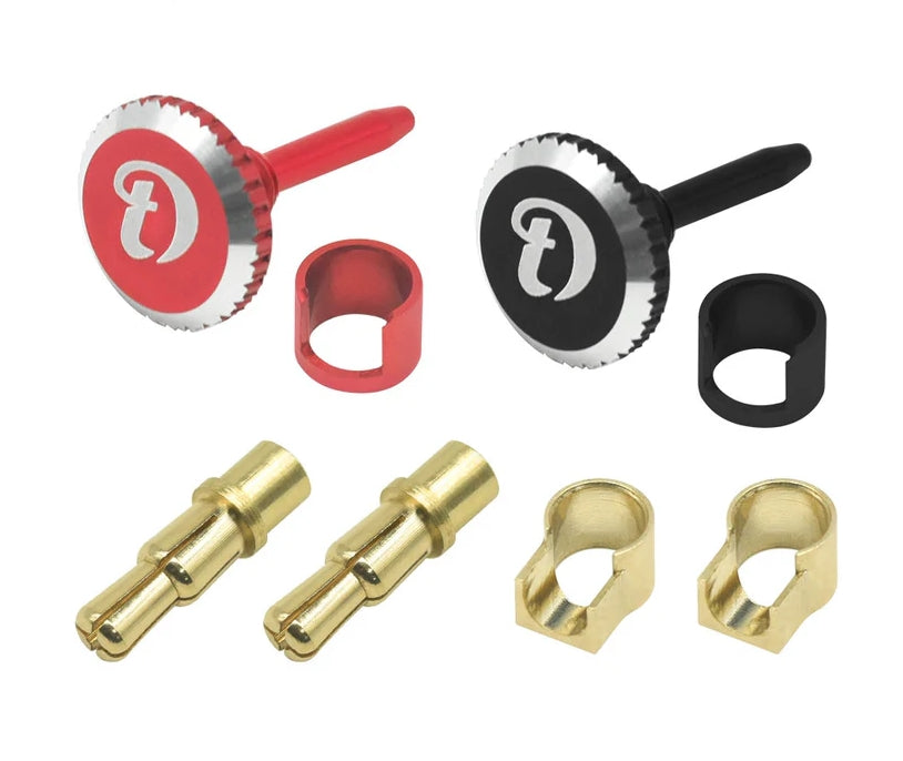 ProtonRC Lockdown Heatsink Bullet Plug Grips with 4to5mm Bullets (Black/Red)