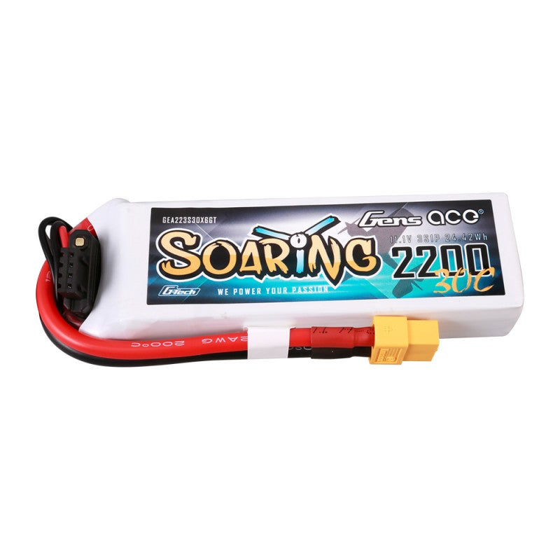 Gens ace G-Tech Soaring 2200mAh 11.1V 30C 3S LiPo Battery με XT60 Plug