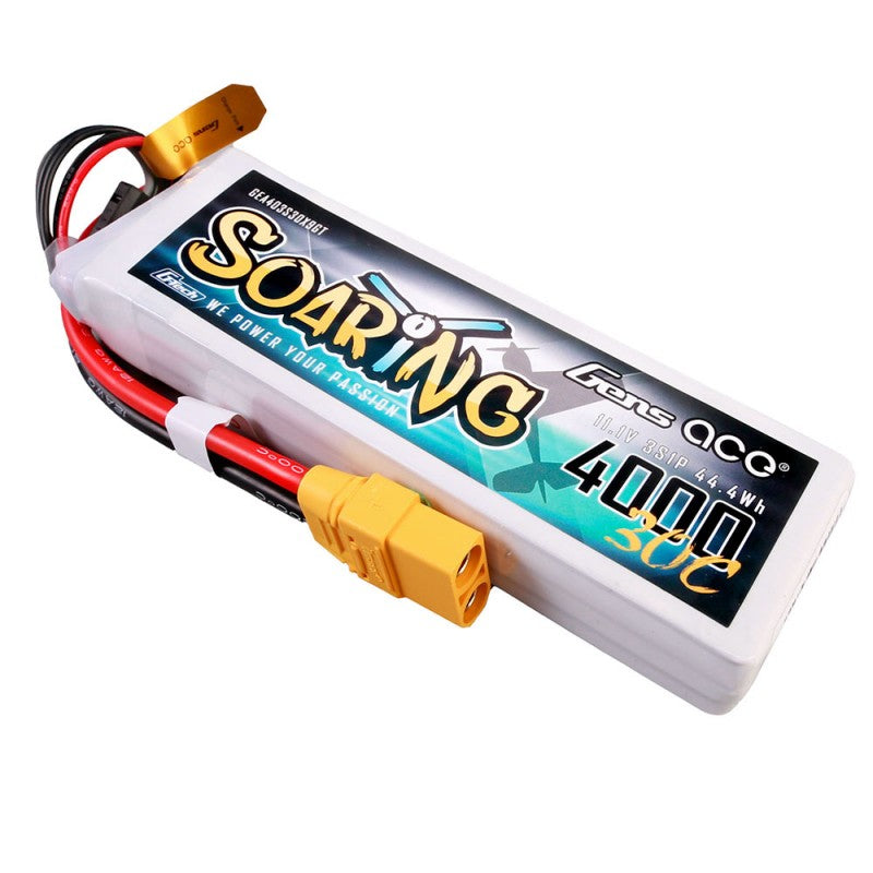 Gens ace G-Tech Soaring 4000mAh 11.1V 30C 3S LiPo Battery XT90 | Racerc