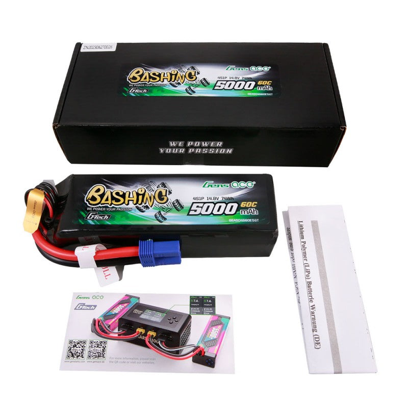 Gens ace G-Tech Bashing 5000mAh 4S 14.8V 60C LiPo EC5 – Μπαταρία RC για ARRMA 1/8 & 1/7