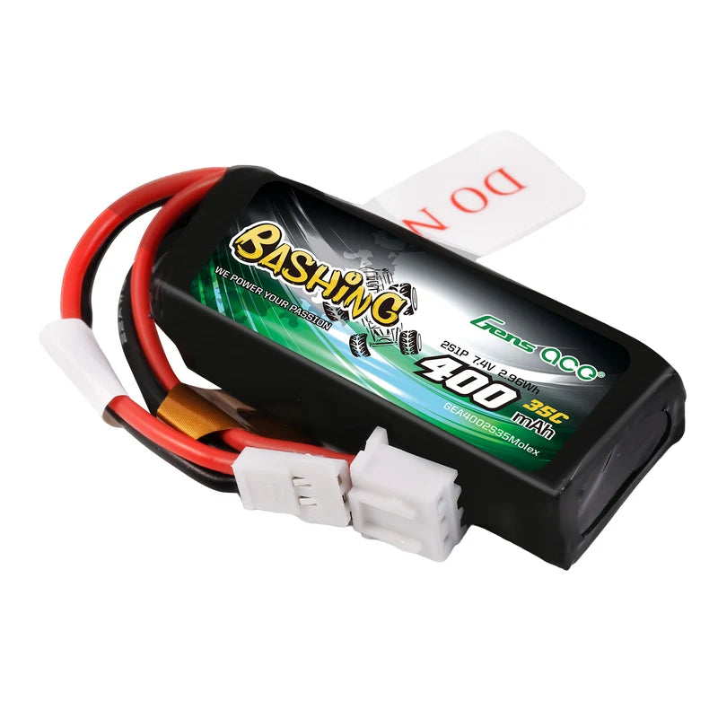 Gens ace Bashing 400mAh 2S 7.4V 35C LiPo Molex – Μπαταρία για Micro RC
