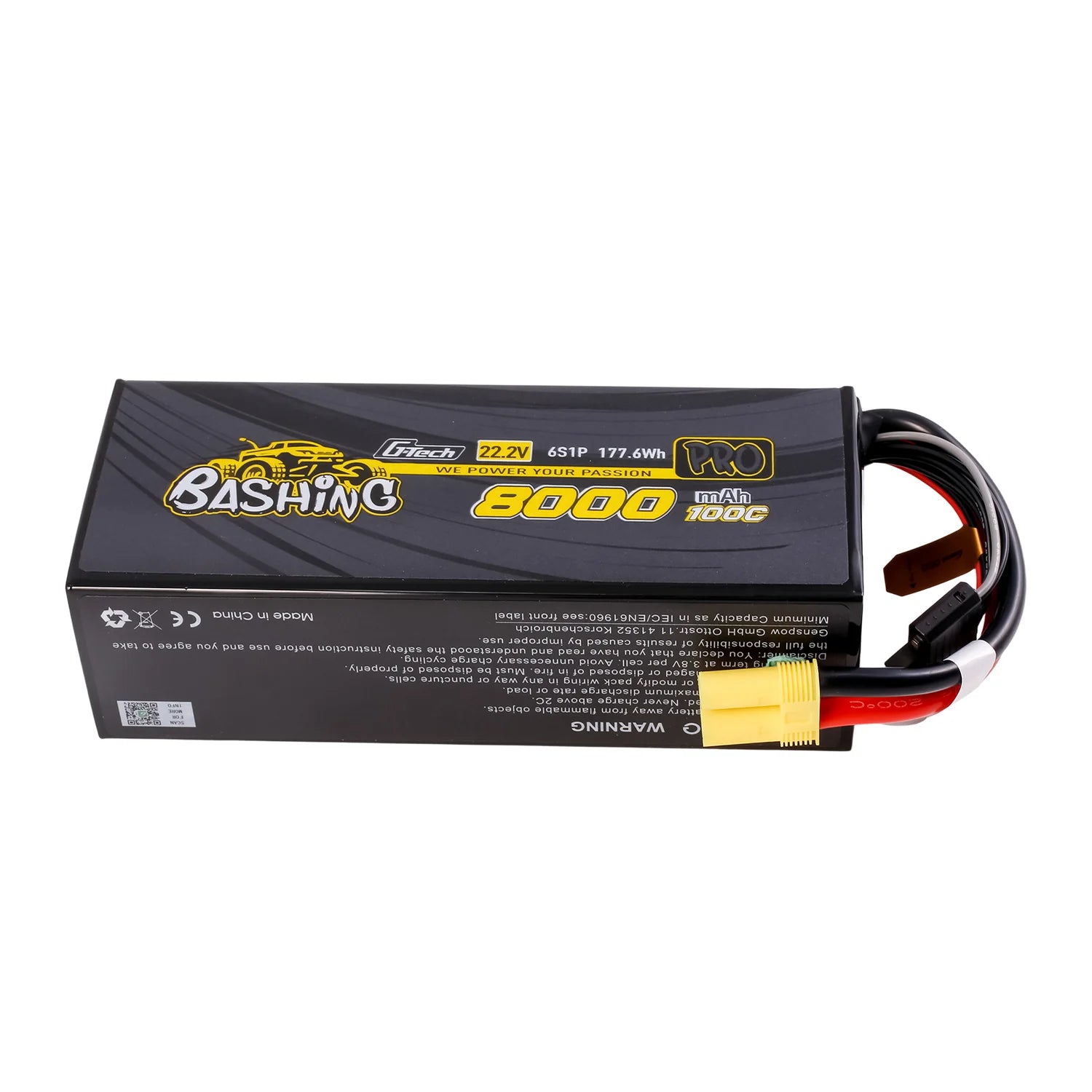 Gens Ace G-Tech 8000mAh 22.2V 100C 6S Hard Case LiPo Battery EC5 – Bashing Series