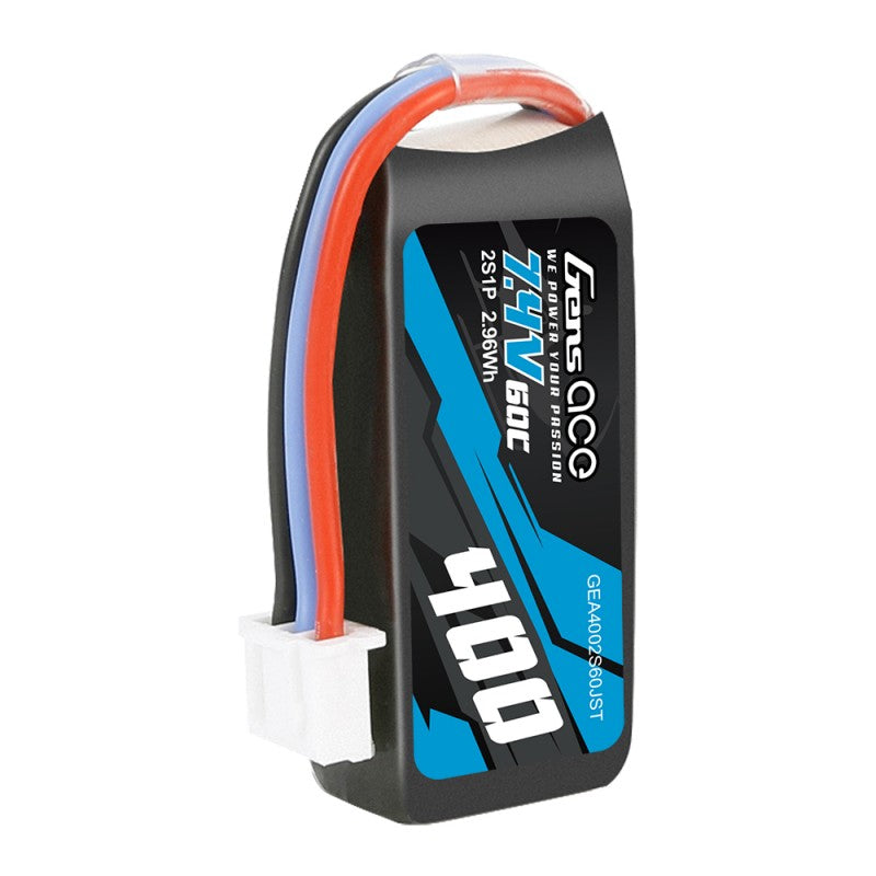Gens Ace 400mAh 7.4V 60C 2S LiPo Battery JST Plug
