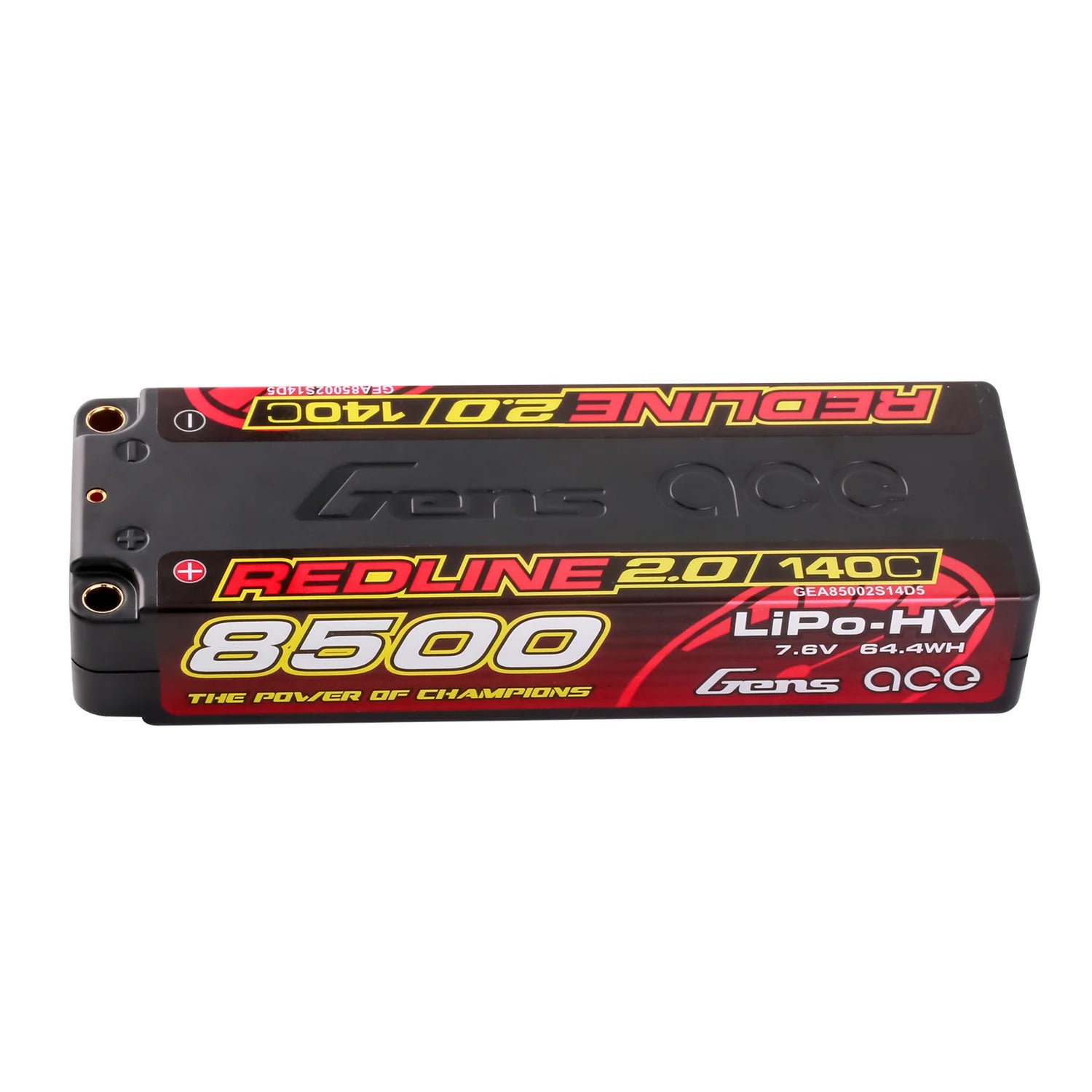 Gens Ace Redline 2.0 8500mAh 7.6V 140C 2S HV Hardcase LiPo Battery 5mm Bullet