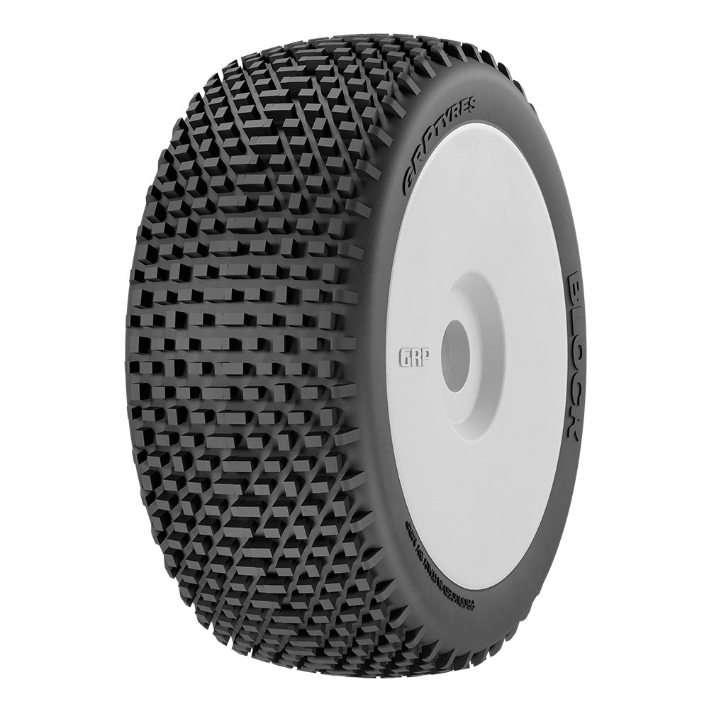 1/8 Buggy BLOCK N35 Soft Mounted Tires – Κολλημένα Λάστιχα σε New White Wheels