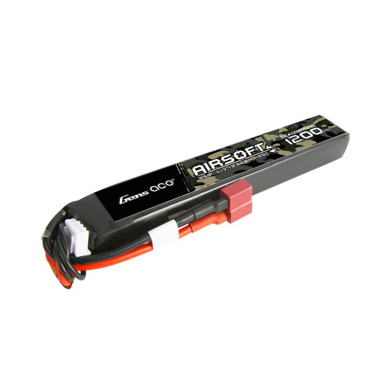 Gens ace 1200mAh 11.1V 25C 3S LiPo Μπαταρία Airsoft με T-Plug