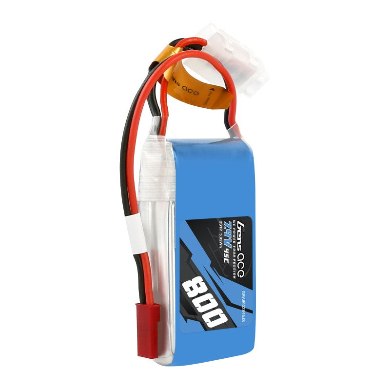 Gens ace Lipo 800mah 7.4V 45C 2S1P Lipo Battery Pack