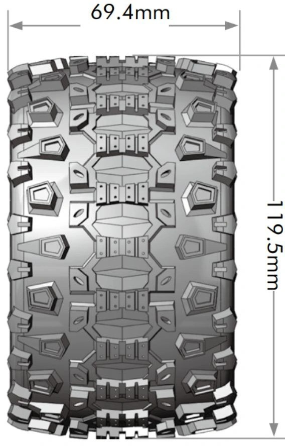 Louise MT-UPHILL 1/10 Soft Off-Road Tires & Wheels 12/14/17mm Hex (2pcs)