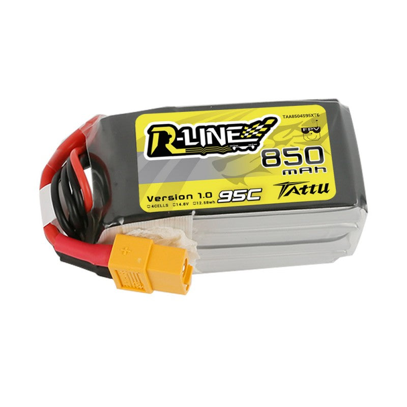 Tattu R-Line 850mAh 14.8V 95C 4S LiPo Battery XT60