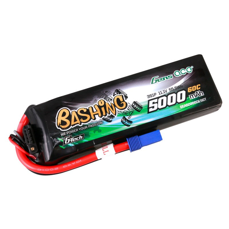 Gens ace G-Tech 5000mAh 11.1V 60C 3S LiPo Battery με EC5 Plug (Bashing Series)