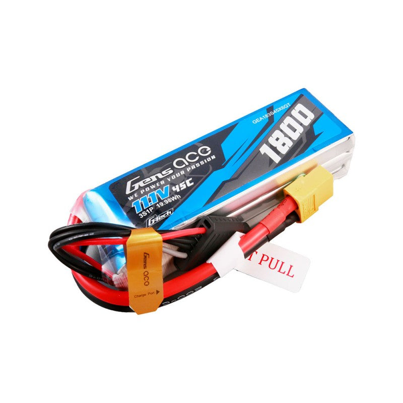 Gens ace G-Tech 1800mAh 11.1V 45C 3S LiPo Battery με XT60 Plug