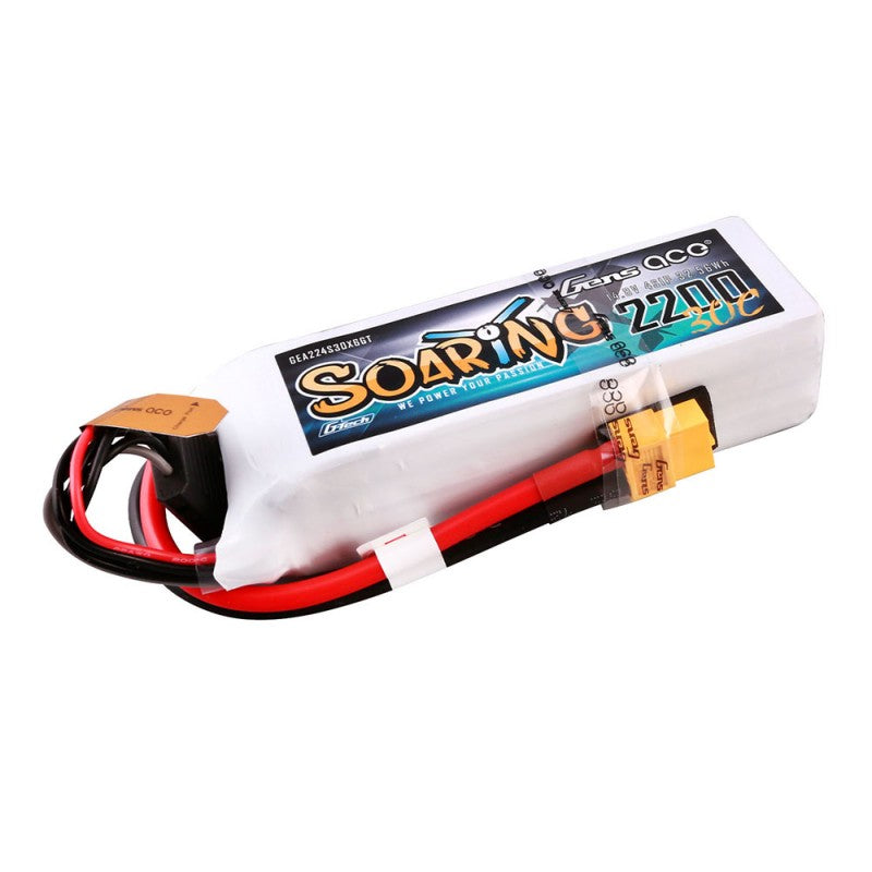 Gens ace G-Tech Soaring 2200mAh 14.8V 30C 4S LiPo Battery XT60 | Racerc