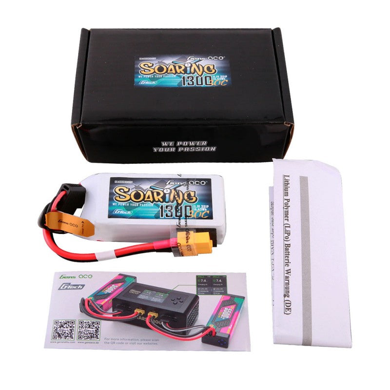 Gens ace G-Tech Soaring 1300mAh 11.1V 3S 30C LiPo | Racerc