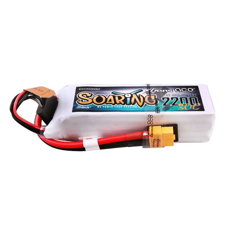Gens ace G-Tech Soaring 2200mAh 14.8V 30C 4S LiPo Battery XT60 | Racerc