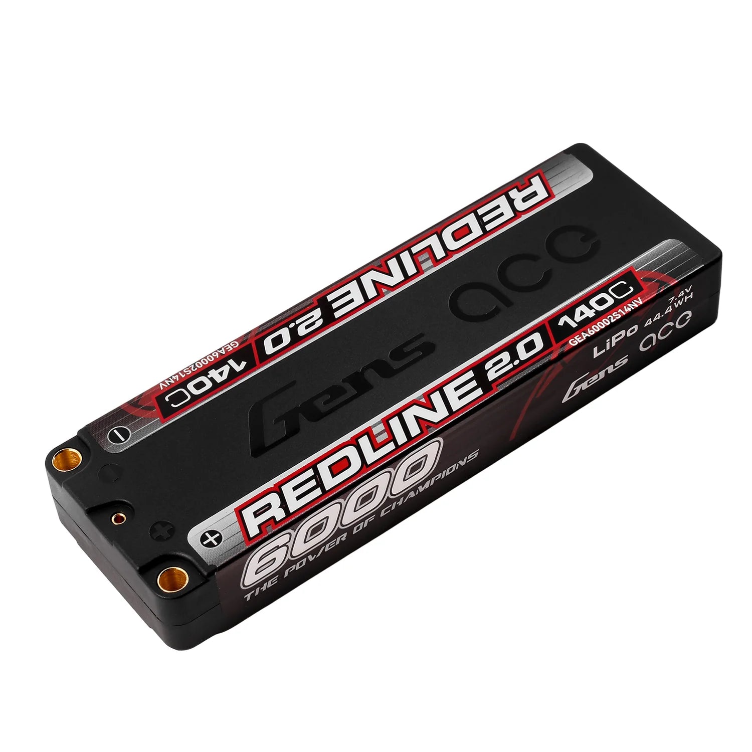 Gens ace Redline 2.0 6000mAh 7.4V 140C 2S HardCase LiPo Battery με 5.0mm Bullet