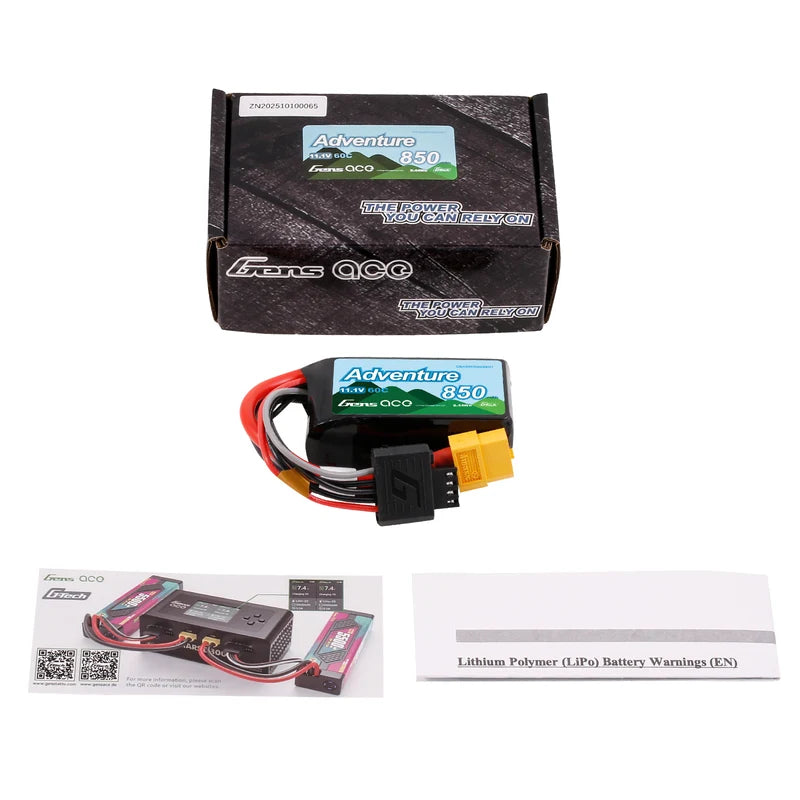 Gens ace Adventure G-Tech 850mAh 3S 11.1V 60C LiPo XT60 – Compact Μπαταρία για Mini RC