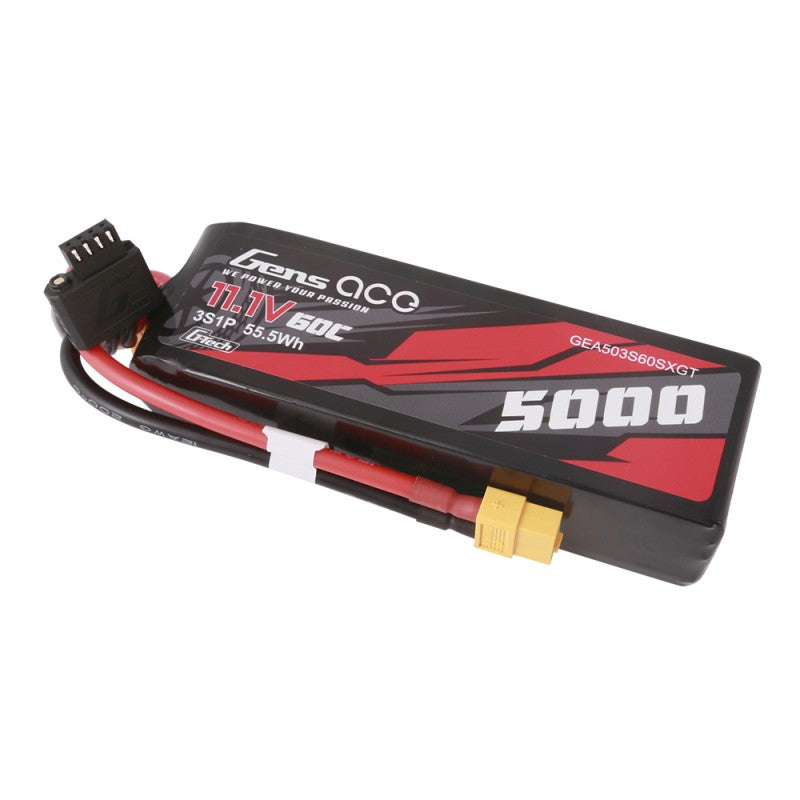 Gens ace G-Tech 5000mAh 11.1V 60C 3S Short-Size LiPo Battery με XT60 Plug