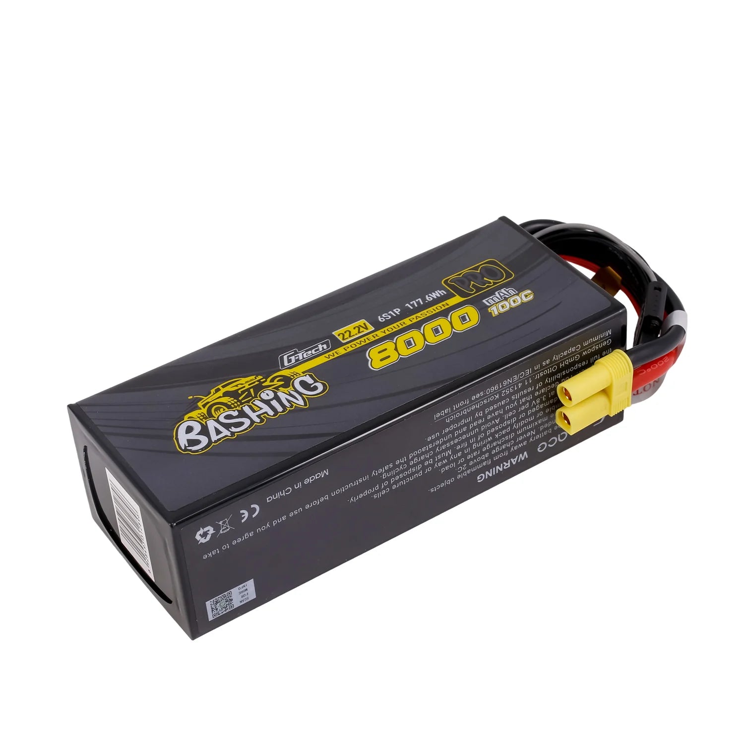 Gens Ace G-Tech 8000mAh 22.2V 100C 6S Hard Case LiPo Battery EC5 – Bashing Series