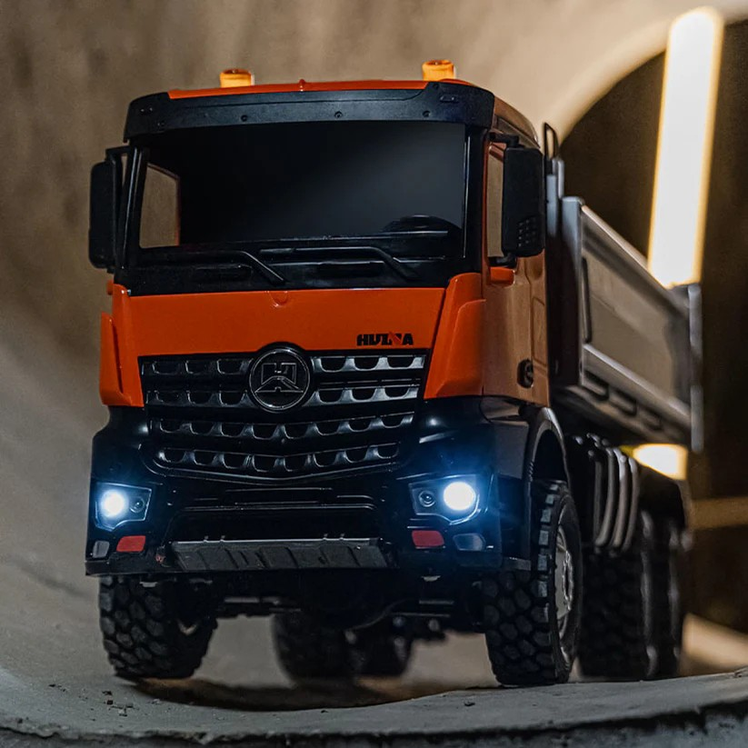 HUINA 1598 1/14 RC Dump Truck 6x6 11CH 2.4GHz – Τηλεκατευθυνόμενο Φορτηγό Ανατροπής Orange