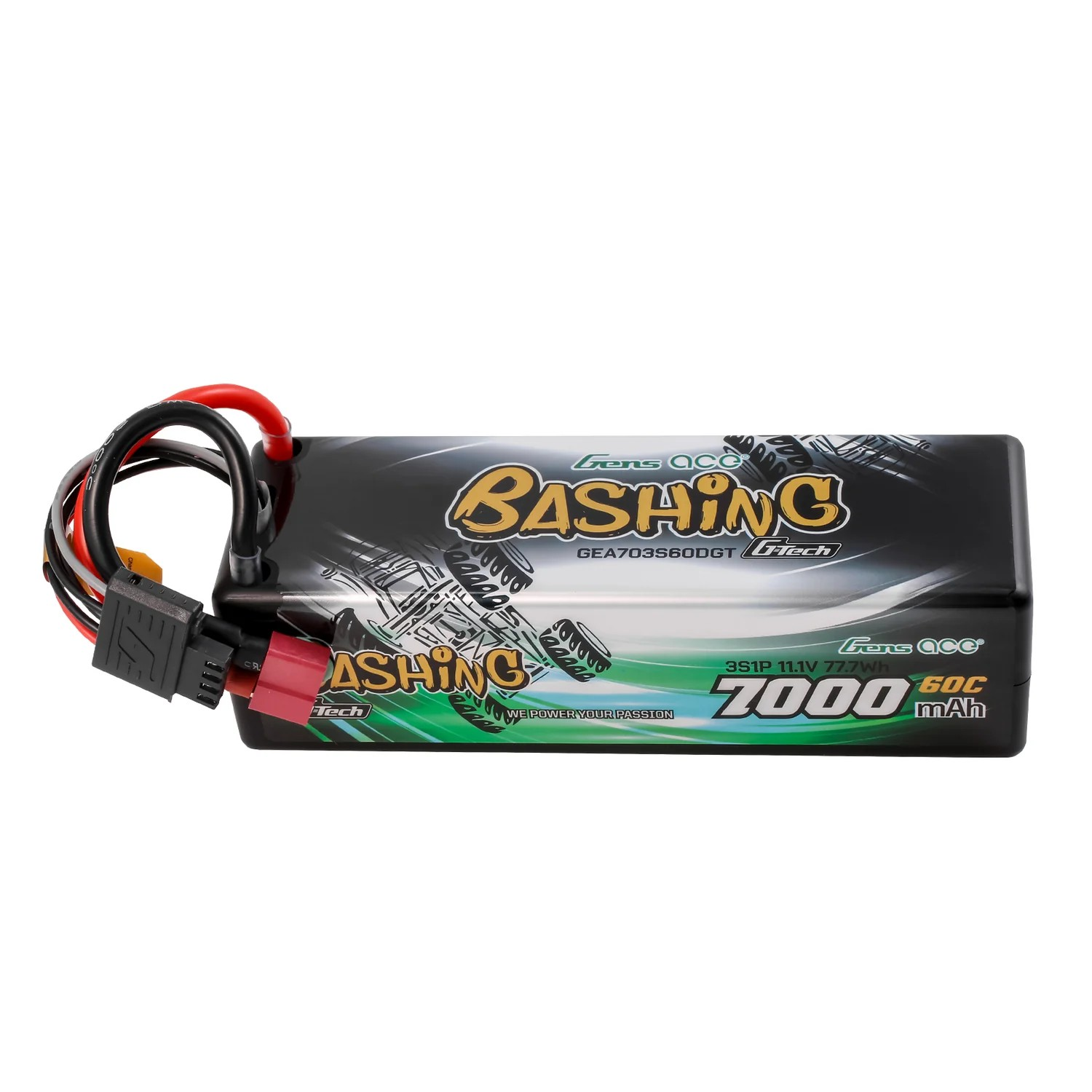Gens Ace G-Tech 7000mAh 11.1V 60C 3S HardCase LiPo Battery Pack με T-Plug (Bashing Series)