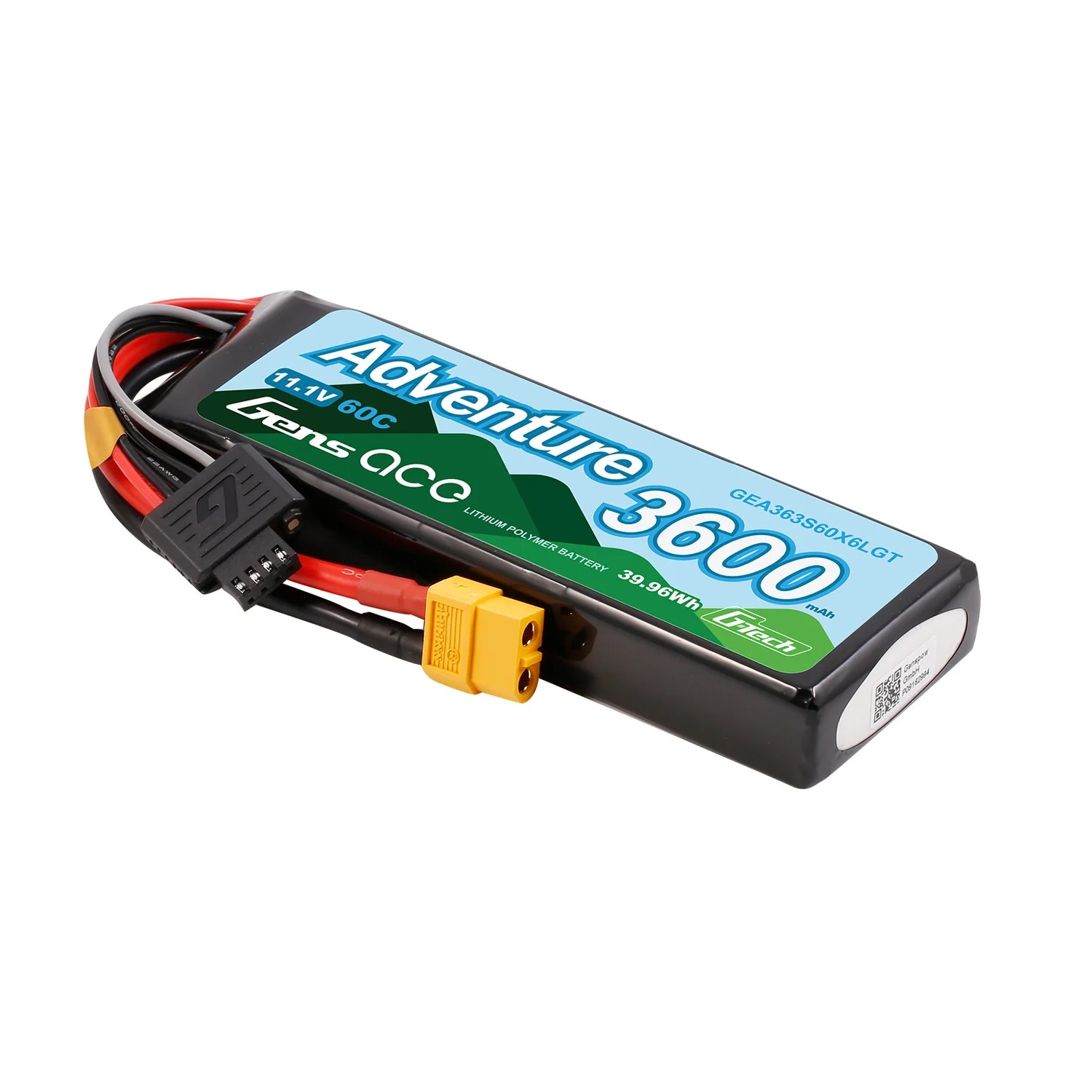 Gens ace G-Tech Adventure 3600mAh 3S 11.1 60C HV LiPo Battery με XT60