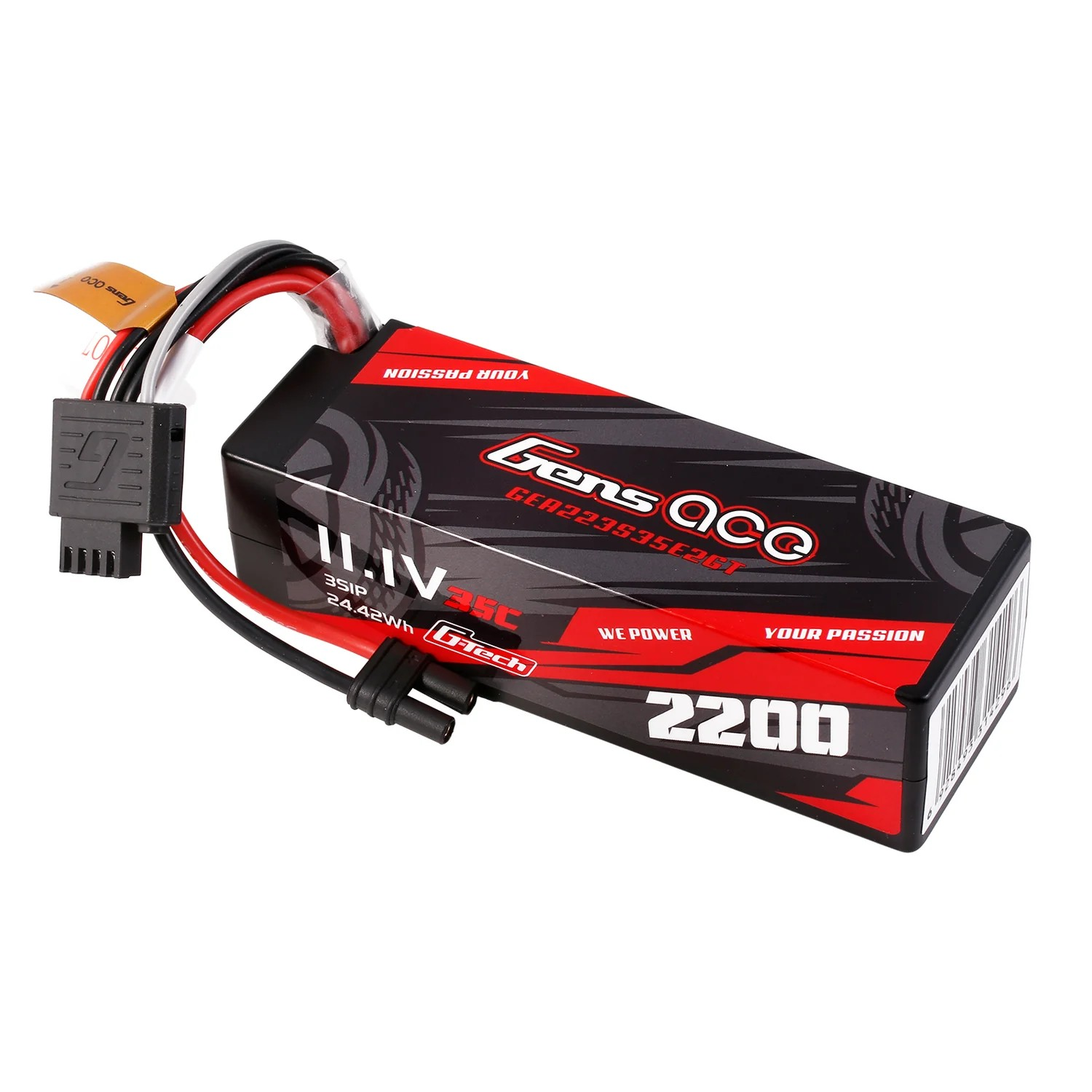 Gens ace 2200mAh 11.1V 35C 3S LiPo Battery με iEC2 Plug (Mini RC Series)