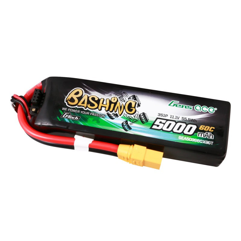 Gens ace G-Tech 5000mAh 11.1V 3S1P 60C Lipo Battery Pack with XT90 Plug Bashing Series