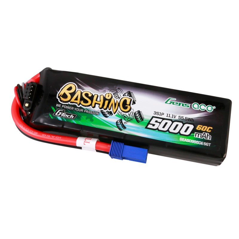 Gens ace G-Tech 5000mAh 11.1V 60C 3S LiPo Battery με EC5 Plug (Bashing Series)