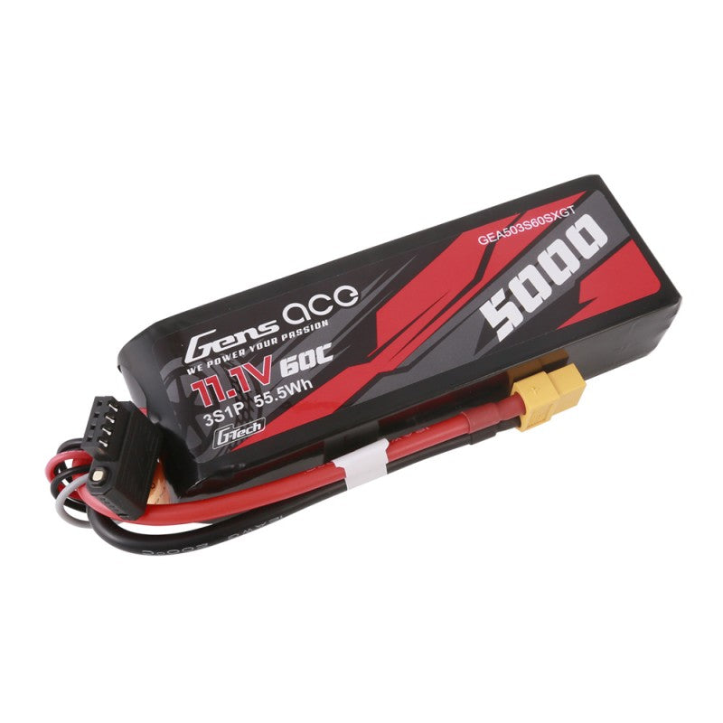 Gens ace G-Tech 5000mAh 11.1V 60C 3S Short-Size LiPo Battery με XT60 Plug