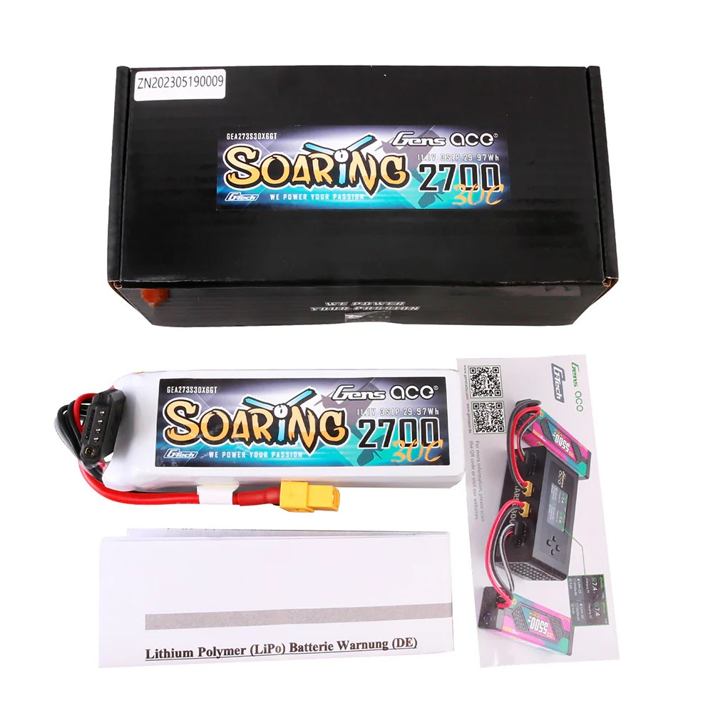 Gens ace G-Tech Soaring 2700mAh 11.1V 30C 3S LiPo Battery με XT60 Plug