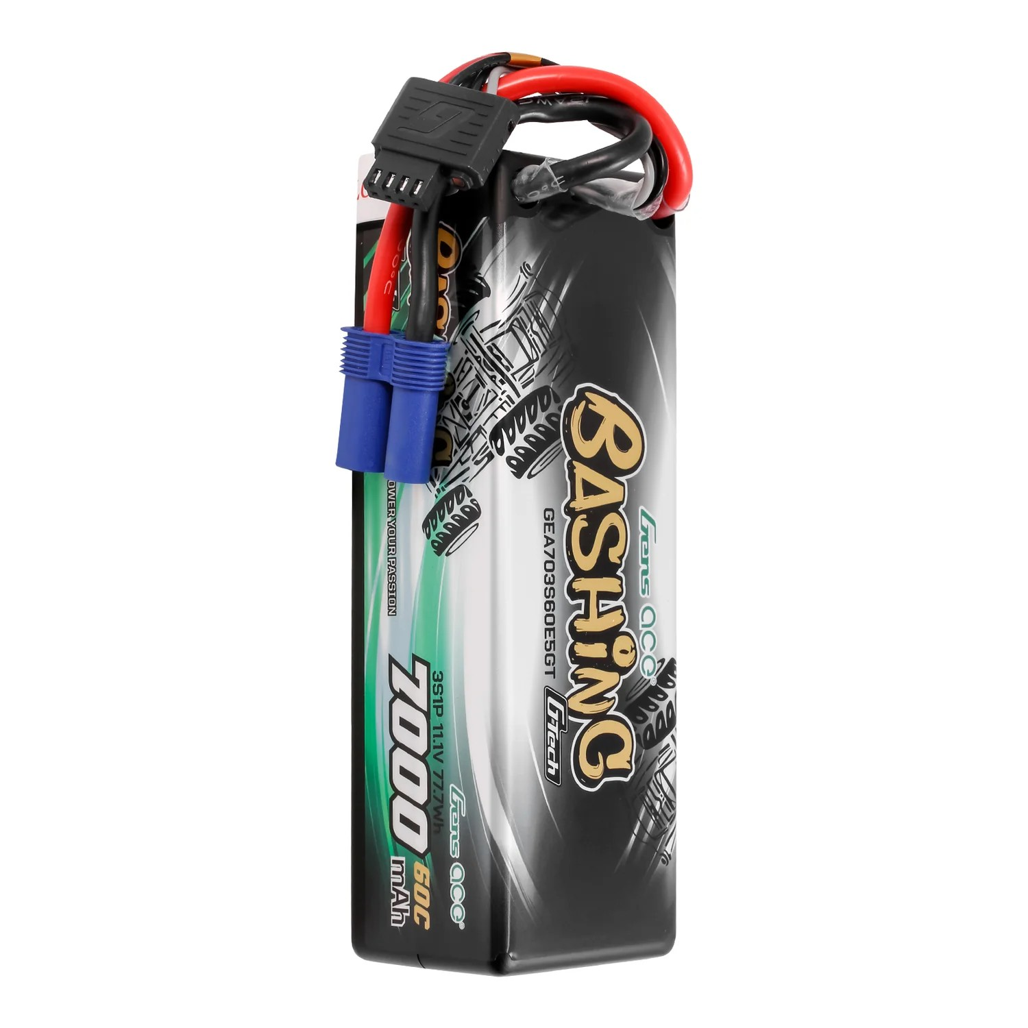 Gens Ace Bashing Series 7000mAh 11.1V 60C 3S Hard Case LiPo Battery EC5 G-Tech