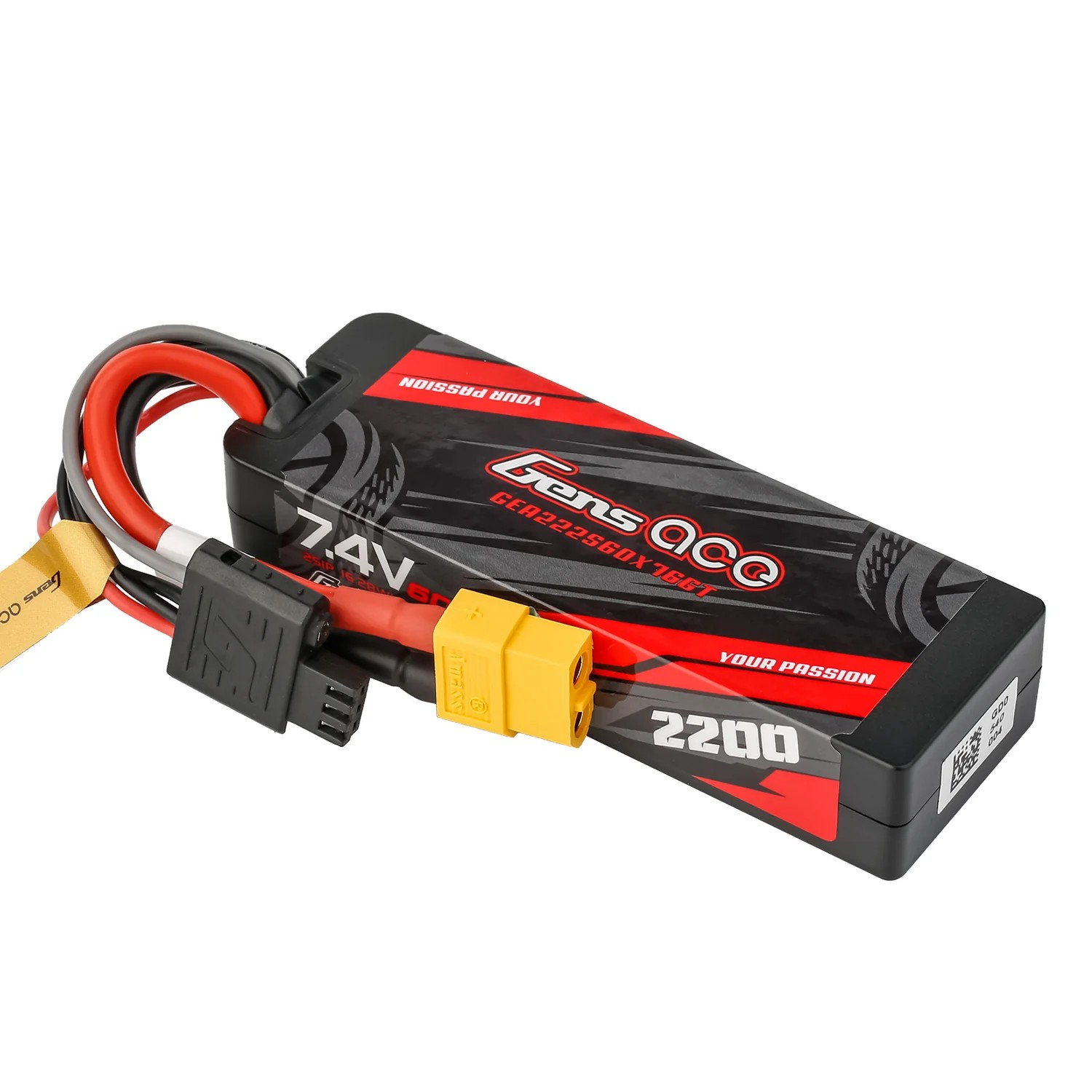 Gens ace G-Tech 2200mAh 7.4V 60C 2S HardCase GRP-76 LiPo Battery με XT60 Plug