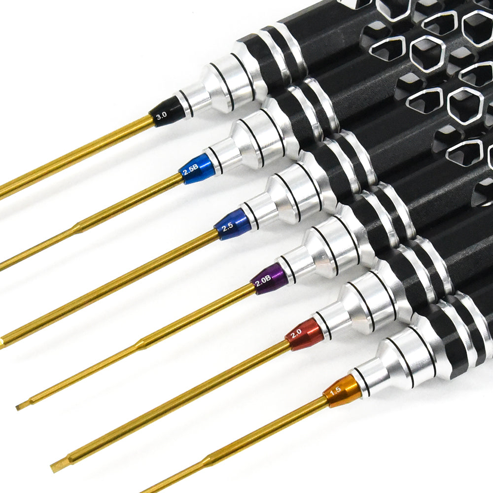 ProtonRC Aluminum Tool Tip Set, Hex Ball Clamp - 1.5, 2.0, 2.0B, 2.5, 2.5B, 3.0 - 6 Pieces Per Set