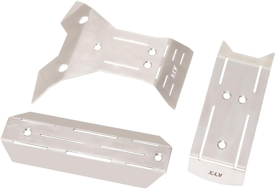 ProtonRC Stainless Steel Chassis Armor Set Front & Rear Skid Plate Guard for Traxxas Mini Maxx RC Upgrade Parts