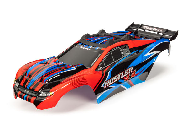 Traxxas Body Rustler 4x4 Red & Blue Complete Clipless