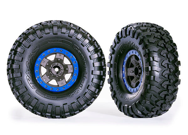 Traxxas Tires & Wheels Canyon Trail/TRX-4 Black 2.2 Blue (2)