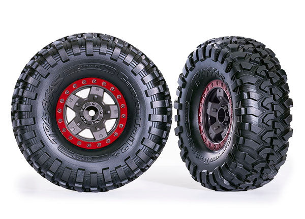 Traxxas Tires & Wheels Canyon Trail/TRX-4 Black 2.2 Red (2)
