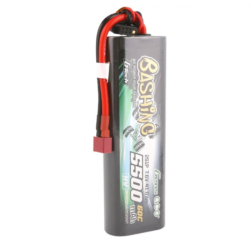 Gens ace G-Tech 5500mAh 7.6V 60C 2S HV HardCase LiPo Battery με T-Plug (Bashing Series 20#)