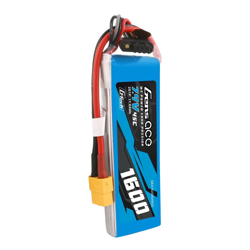 Gens ace G-Tech 1600mAh 7.4V 45C 2S LiPo Battery XT60 | Racerc