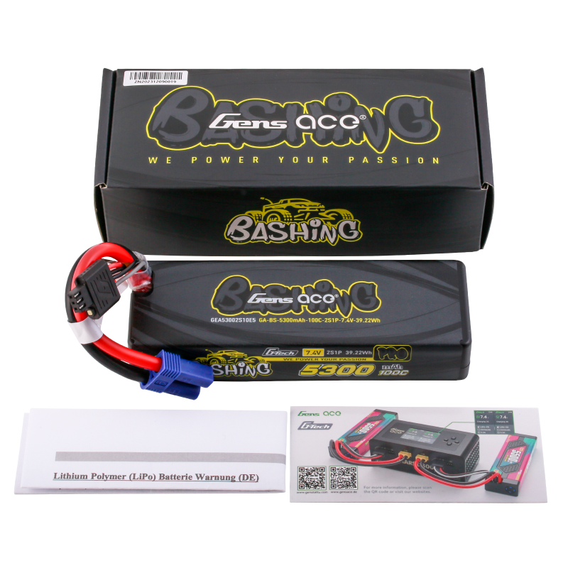 Gens Ace G-Tech 5300mAh 7.4V 100C 2S LiPo Battery EC5 – Bashing Series