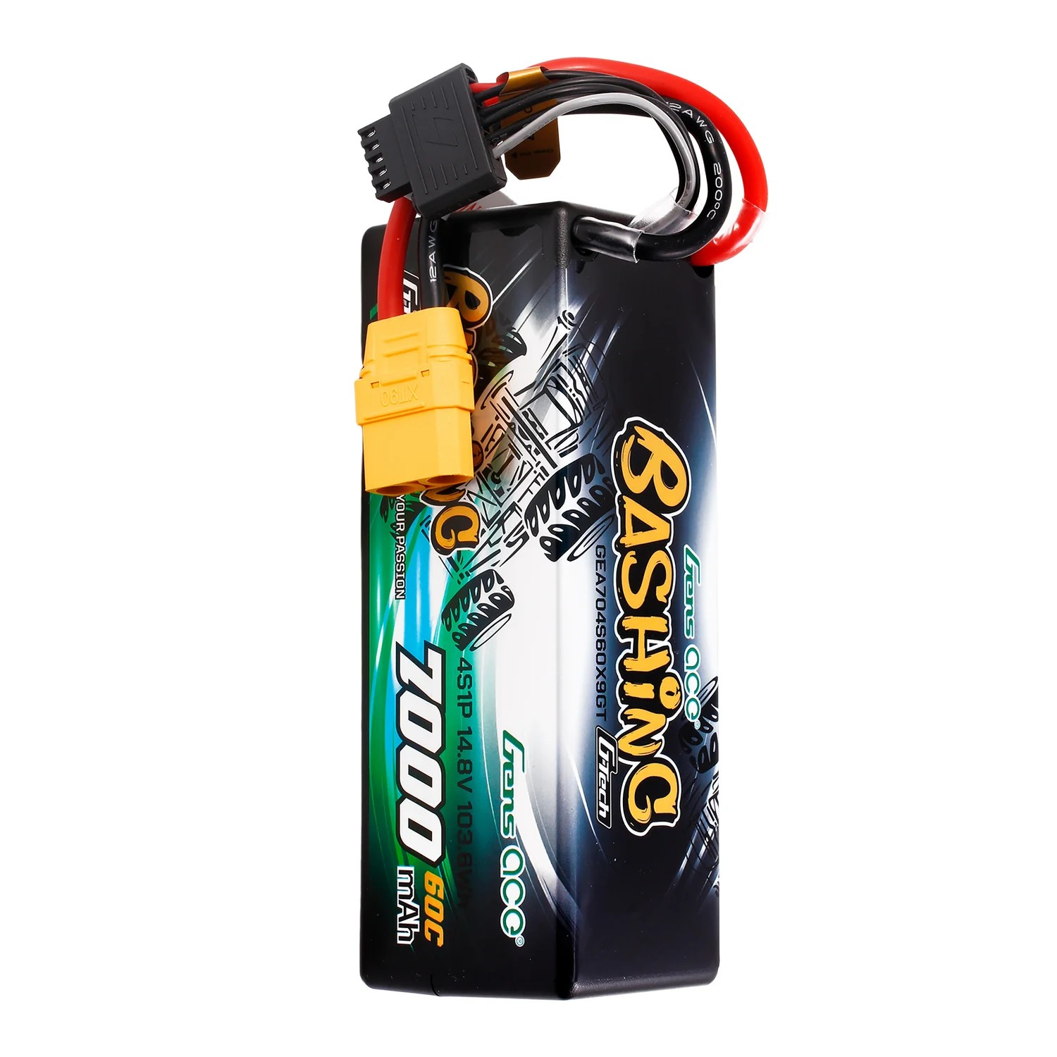 Gens ace G-Tech 7000mAh 14.8V 4S 60C LiPo Hardcase (XT90) – Bashing Series | Racerc