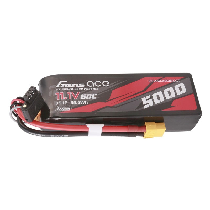 Gens ace G-Tech 5000mAh 11.1V 60C 3S Short-Size LiPo Battery με XT60 Plug