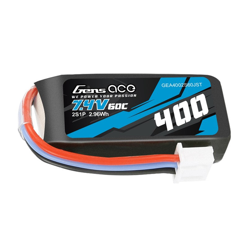 Gens Ace 400mAh 7.4V 60C 2S LiPo Battery JST Plug