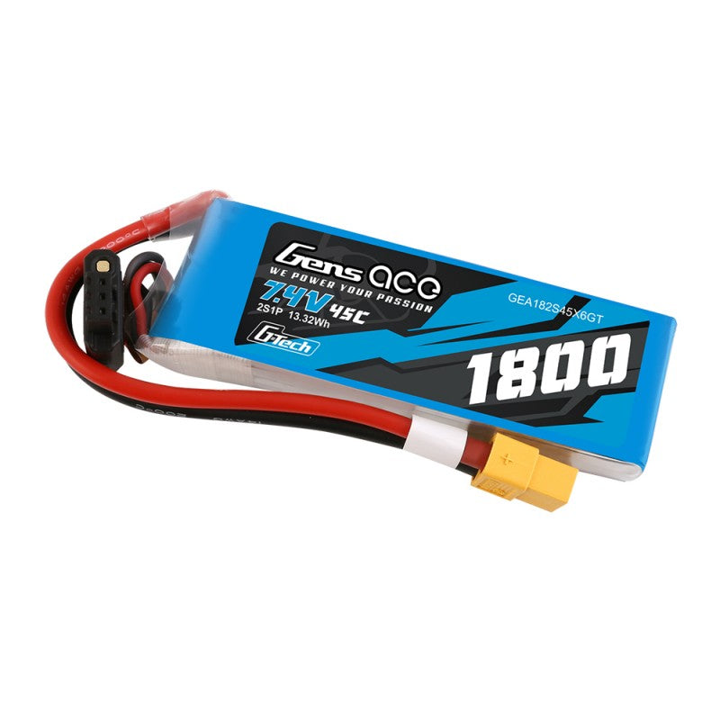 Gens ace G-Tech 1800mAh 7.4V 45C 2S LiPo Battery με XT60 Plug