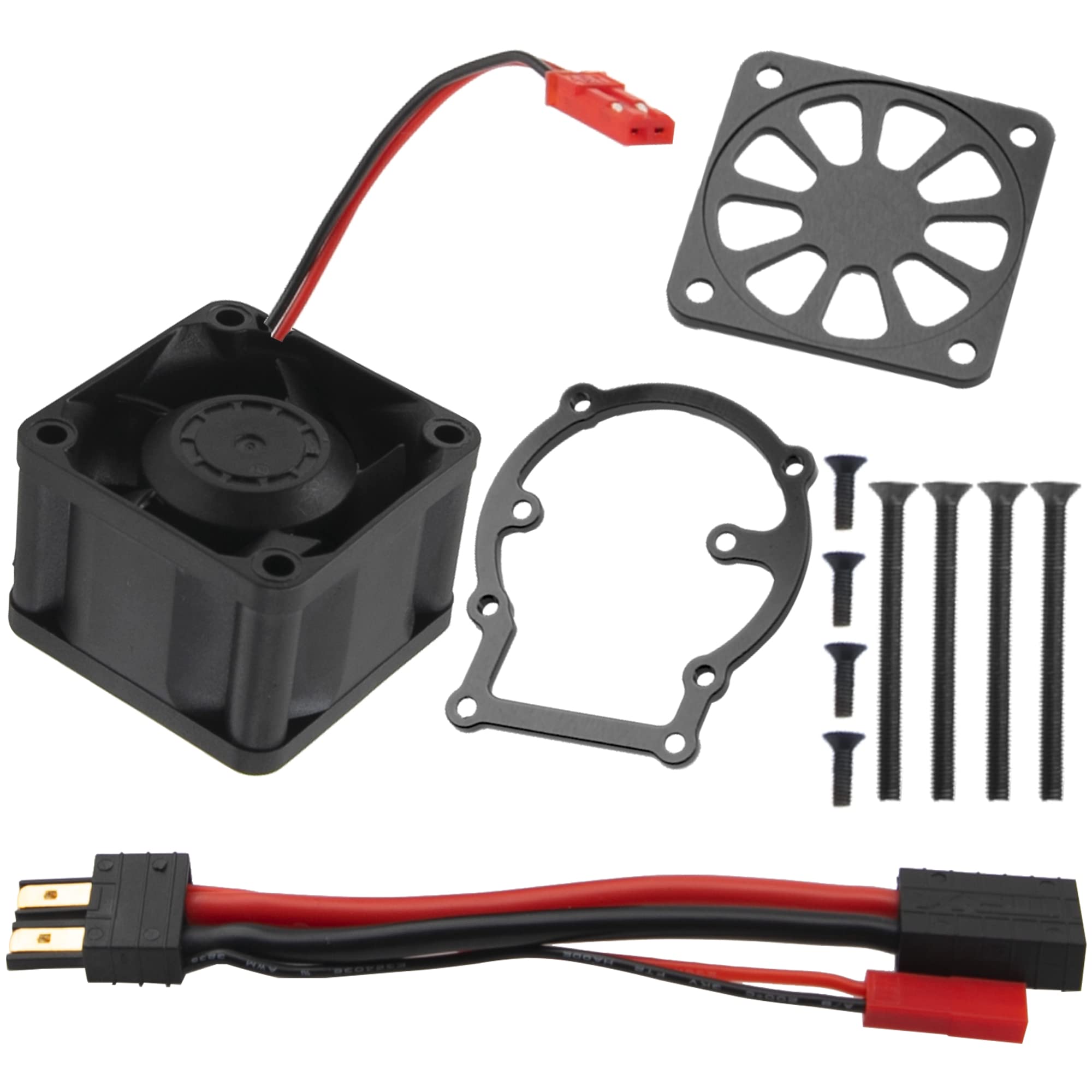 PROTONRC Motor Heatsink with High Speed Cooling Fan Compatible with Traxxas 1/8 4WD Sledge 95076-4 (Black)