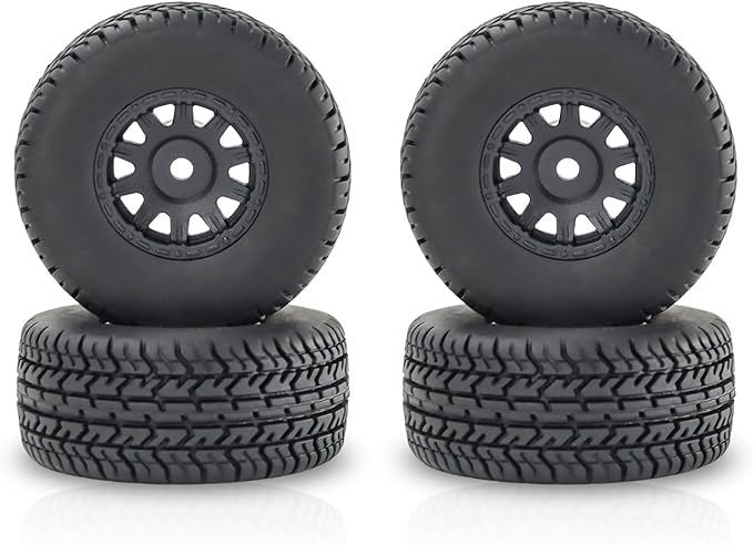ProtonRC Plastic Wheels Rubber Tires Rim 12mm Hex Pre Glued for Arrma 1/16 Mojave Grom