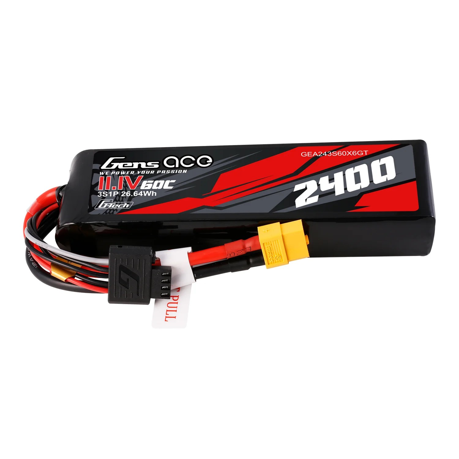 Gens ace G-Tech 2400mAh 11.1V 60C 3S LiPo Battery με XT60 Plug