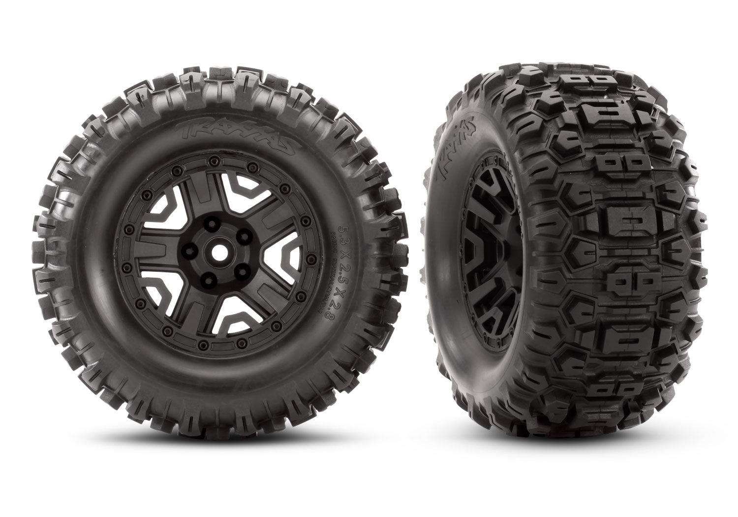 Traxxas Sledgehammer 2.8" Pre-Mounted Tires 12mm Hex Black 6792 – Ελαστικά για Rustler 4X4 & Stampede 4X4