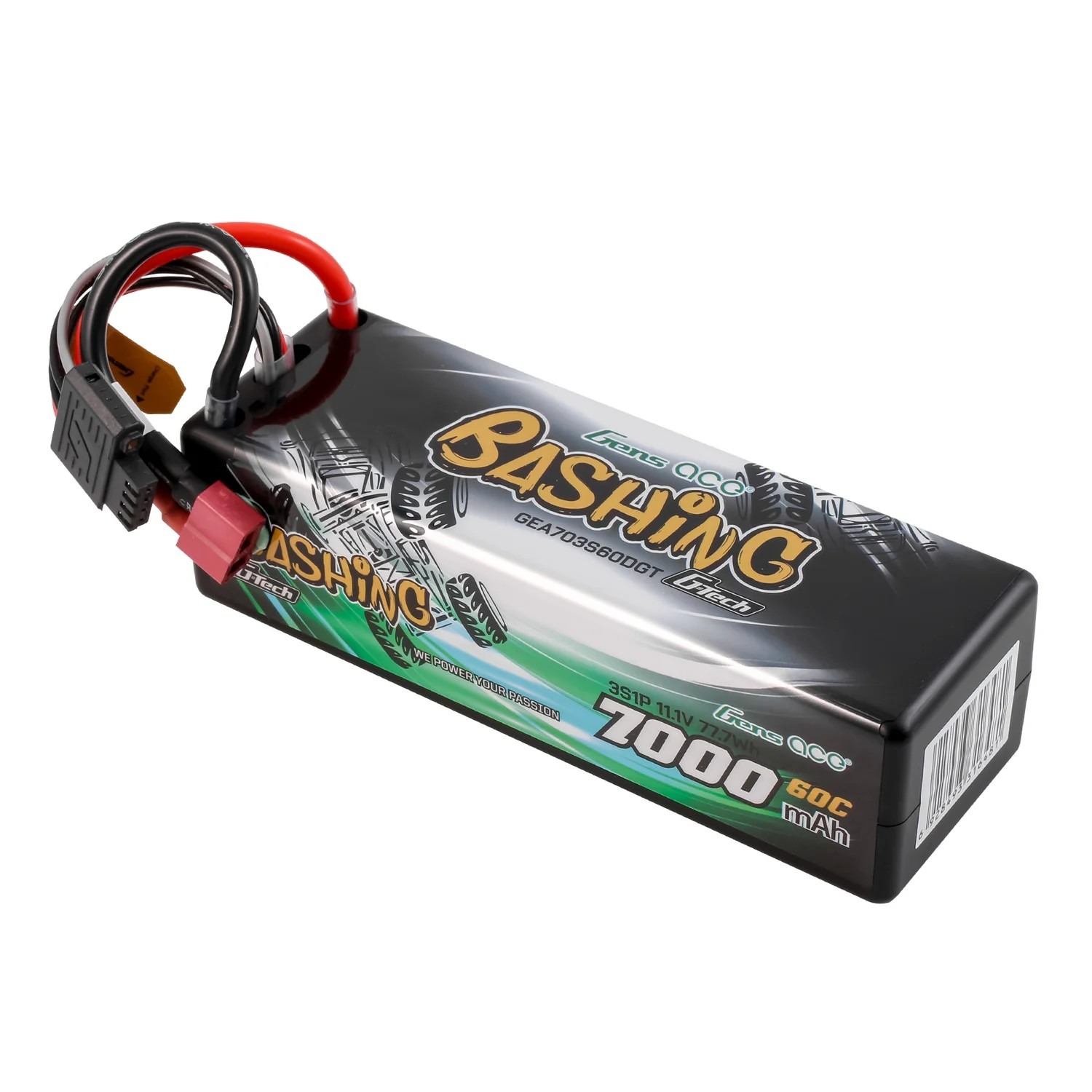 Gens Ace G-Tech 7000mAh 11.1V 60C 3S HardCase LiPo Battery Pack με T-Plug (Bashing Series)